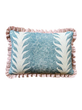 Load image into Gallery viewer, Blue Marbled Stripe + Your Choice of Frill / Piping and Back Fabric