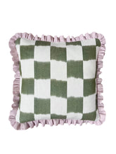 Load image into Gallery viewer, Green Checkerboard + Pale Pink Frill