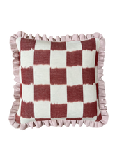 Load image into Gallery viewer, Red Checkerboard + Pale Pink Frill