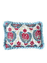 Load image into Gallery viewer, Red and Blue Multi Print + Pale Blue Frill