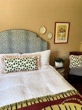 Load image into Gallery viewer, Green and Lilac Clover + Your Choice of Frill / Piping and Back Fabric