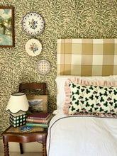 Load image into Gallery viewer, Green and Lilac Clover + Your Choice of Frill / Piping and Back Fabric