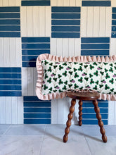 Load image into Gallery viewer, Green and Lilac Clover + Your Choice of Frill / Piping and Back Fabric