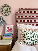 Load image into Gallery viewer, Green and Lilac Clover + Your Choice of Frill / Piping and Back Fabric