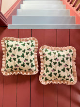 Load image into Gallery viewer, Green and Lilac Clover + Your Choice of Frill / Piping and Back Fabric