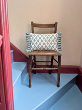 Load image into Gallery viewer, Blue Block Print and Blue Check + Pale Blue Frill