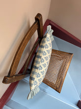Load image into Gallery viewer, Blue Block Print and Blue Check + Pale Blue Frill