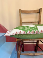 Load image into Gallery viewer, Green Zigzag + Pale Pink Frill
