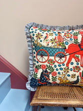 Load image into Gallery viewer, Multi Colourful Horse + Indigo Candy Stripe Frill