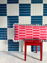 Load image into Gallery viewer, Double Pink Stripe + Your Choice of Frill / Piping and Back Fabric