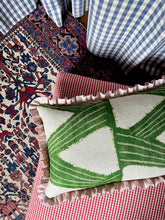Load image into Gallery viewer, Green Zigzag + Pale Pink Frill