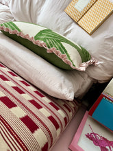 Load image into Gallery viewer, Green Zigzag + Pale Pink Frill