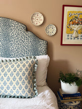 Load image into Gallery viewer, Blue Block Print and Blue Check + Pale Blue Frill