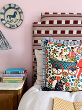 Load image into Gallery viewer, Multi Colourful Horse + Indigo Candy Stripe Frill