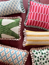 Load image into Gallery viewer, Green and Lilac Clover + Your Choice of Frill / Piping and Back Fabric