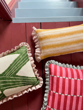 Load image into Gallery viewer, Green Zigzag + Pale Pink Frill