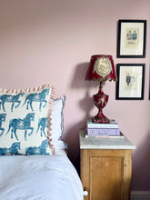 Load image into Gallery viewer, Blue Horse + Your Choice of Frill / Piping and Back Fabric
