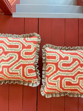 Load image into Gallery viewer, Red Maze + Your Choice of Frill / Piping and Back Fabric