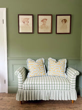 Load image into Gallery viewer, Yellow Maze + Your Choice of Frill / Piping and Back Fabric