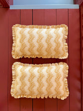 Load image into Gallery viewer, Yellow Scrolling Fern + Your Choice of Frill / Piping and Back Fabric