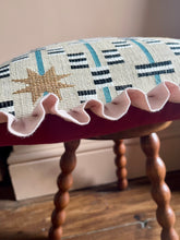 Load image into Gallery viewer, Walnut Star + Your Choice of Frill / Piping and Back Fabric