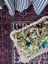 Load image into Gallery viewer, Marbled Velvet + Your Choice of Frill / Piping and Back Fabric