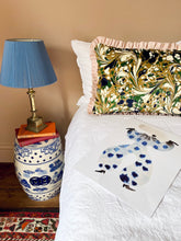 Load image into Gallery viewer, Marbled Velvet + Your Choice of Frill / Piping and Back Fabric