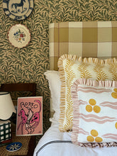 Load image into Gallery viewer, Yellow Scrolling Fern + Your Choice of Frill / Piping and Back Fabric