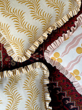 Load image into Gallery viewer, Yellow Scrolling Fern + Your Choice of Frill / Piping and Back Fabric