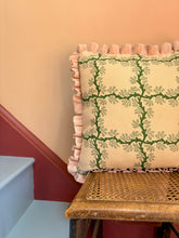 Load image into Gallery viewer, Green Lattice + Pale Pink Frill