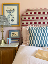 Load image into Gallery viewer, Blue Checkerboard + Pale Pink Frill