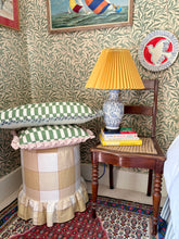 Load image into Gallery viewer, Green Checkerboard + Pale Pink Frill