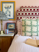Load image into Gallery viewer, Green Lattice + Pale Pink Frill