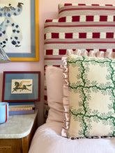 Load image into Gallery viewer, Green Lattice + Pale Pink Frill