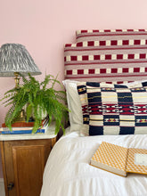 Load image into Gallery viewer, Navy Tribal Check + Oxford Border