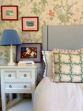 Load image into Gallery viewer, Green Lattice + Pale Pink Frill