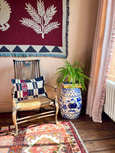 Load image into Gallery viewer, Navy Tribal Check + Oxford Border