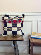 Load image into Gallery viewer, Navy Tribal Check + Oxford Border