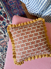 Load image into Gallery viewer, Rust Zigzag + Ochre Frill