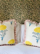 Load image into Gallery viewer, Yellow Marigold + Pink Candy Stripe Frill