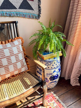 Load image into Gallery viewer, Rust Zigzag + Orange Linen Frill