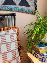 Load image into Gallery viewer, Rust Zigzag + Orange Linen Frill