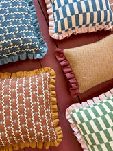 Load image into Gallery viewer, Green Checkerboard + Pale Pink Frill