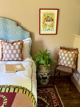 Load image into Gallery viewer, Rust Zigzag + Orange Linen Frill