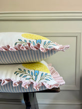 Load image into Gallery viewer, Yellow Marigold + Pink Candy Stripe Frill