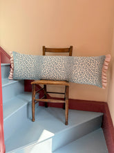 Load image into Gallery viewer, Blue Leopard + Your Choice of Frill / Piping and Back Fabric