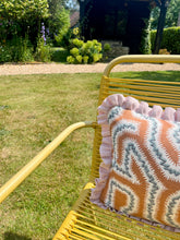 Load image into Gallery viewer, Orange Maze + Your Choice of Frill / Piping and Back Fabric