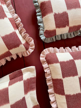 Load image into Gallery viewer, Red Checkerboard + Pale Pink Frill