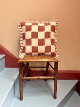 Load image into Gallery viewer, Red Checkerboard + Pale Pink Frill