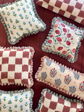 Load image into Gallery viewer, Red Checkerboard + Pale Pink Frill